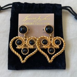 Kenneth Jay Lane Heart Drop Earrings